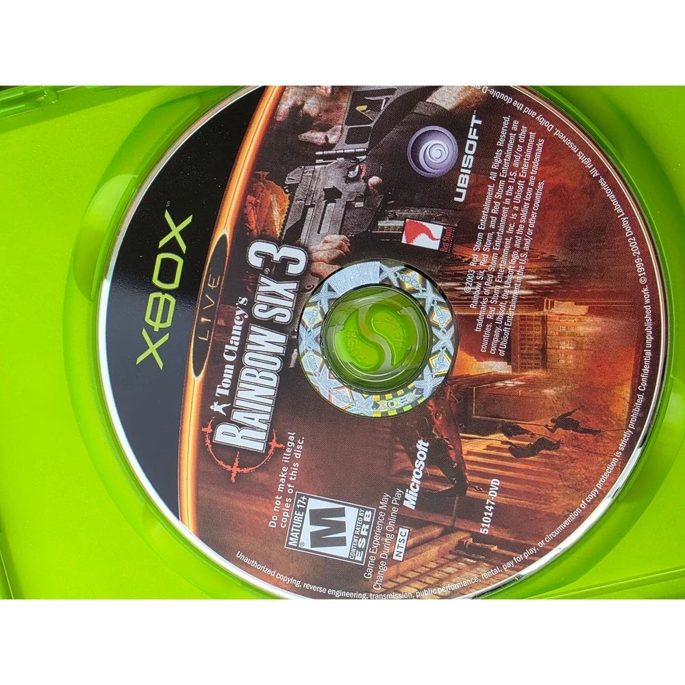 Tom Clancy Xbox Game Lot Ghost Recon 1 & 2 Rainbow Six 3 Splinter Cell‎ Bundle